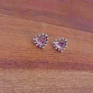 Betsy Johnson Heart stud earrings